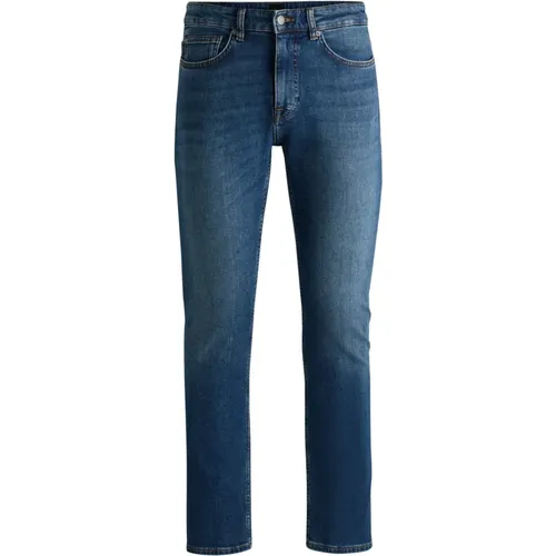 Schmal geschnittene Blaue Denim Jeans , Herren, Größe: W35 L32 - Boss Orange - Modalova