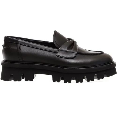 Womens Shoes Moccasins Nero Noos , female, Sizes: 6 UK, 5 1/2 UK - AGL - Modalova