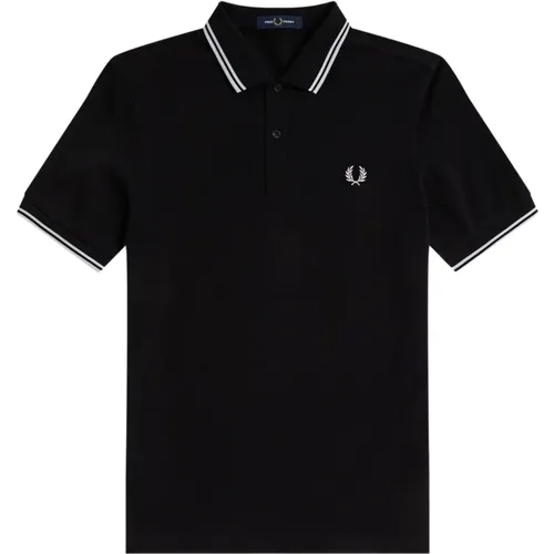 Slim Fit Twin Tipped Polo in Porcelain , male, Sizes: XL - Fred Perry - Modalova