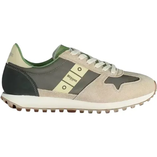 Beige Schnürsneaker , Herren, Größe: 45 EU - Blauer - Modalova