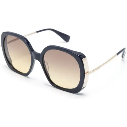Stilvolle Sonnenbrille für den täglichen Gebrauch,Rotbraune Sonnenbrille MM0079-66F,Schwarze Sonnenbrille mit Original-Etui,MM0079 52F Sonnenbrille - Max Mara - Modalova