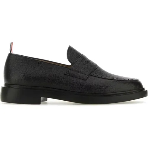 Klassische schwarze Lederslipper , Herren, Größe: 39 EU - Thom Browne - Modalova