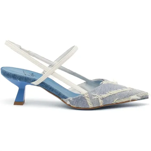 Jeans Stoff Slingback Schuhe , Damen, Größe: 36 EU - Roberto Festa - Modalova