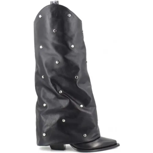 Reversed Leather Texan Boots , female, Sizes: 4 UK - Elena Iachi - Modalova