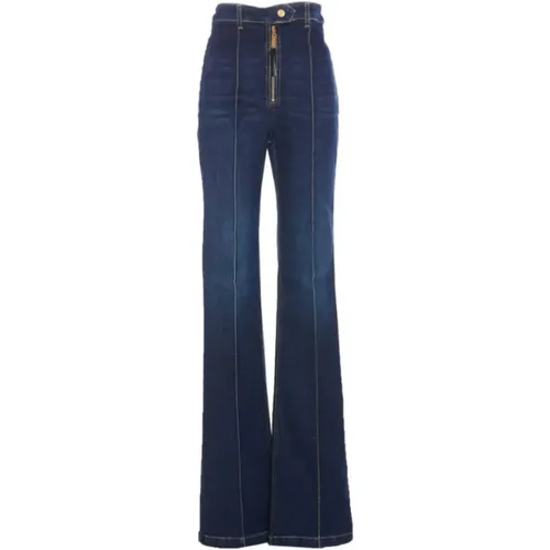 Flared Denim Jeans , female, Sizes: W27 - Elisabetta Franchi - Modalova