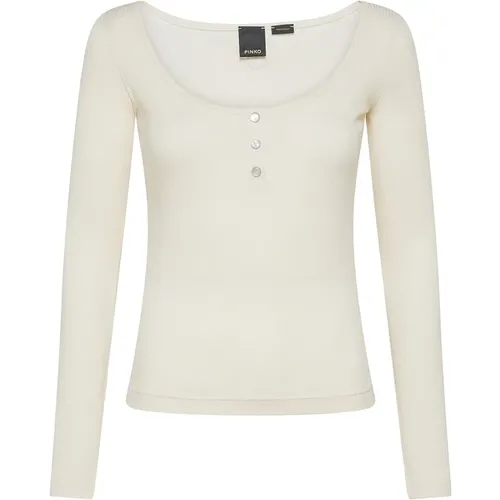 Ribbed Cotton Blend Sweater , female, Sizes: S, M, L - pinko - Modalova