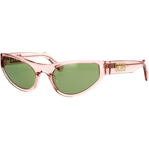 Transparent Cat-Eye Sunglasses with Green Lenses , unisex, Sizes: 55 MM - Gcds - Modalova