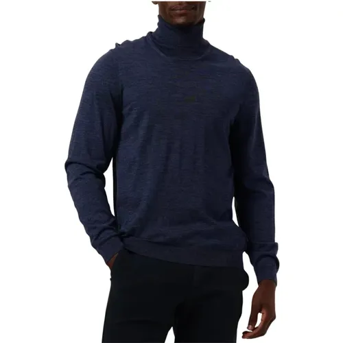 Blauer Rollkragenpullover für Herren , Herren, Größe: L - Boss Black - Modalova