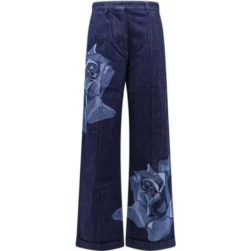 Hohe Taille Blaue Jeans Weites Bein , Damen, Größe: W25 - Kenzo - Modalova