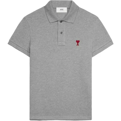 Polo-Shirt aus Baumwolle mit Besticktem Logo - Ami Paris - Modalova