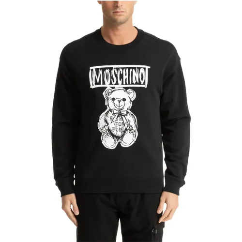 Patterned Teddy Bear Logo Sweatshirt , male, Sizes: M, S, L, XL - Moschino - Modalova