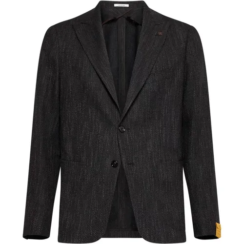 Herringbone Blazer , male, Sizes: M, L, 2XL, XL - Tagliatore - Modalova