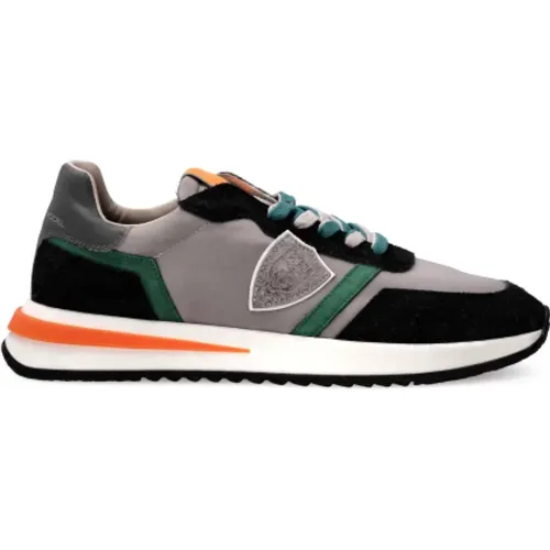 Grau Orange Sneakers Tropez 2.1 Stil , Herren, Größe: 42 EU - Philippe Model - Modalova