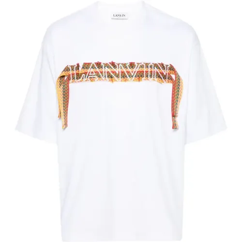 Oversized Curb T-shirt Herringbone , male, Sizes: L, S - Lanvin - Modalova