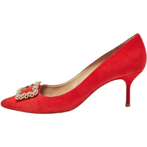 Pre-owned Suede heels , female, Sizes: 7 UK - Carolina Herrera Pre-owned - Modalova