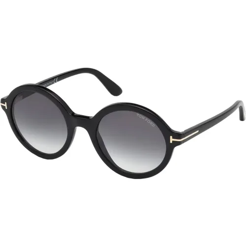 Schwarz/Grau Getönte Sonnenbrille Nicolette-02 , Damen, Größe: 52 MM - Tom Ford - Modalova