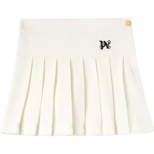 Off Monogram Pleated Skirt , female, Sizes: M - Palm Angels - Modalova