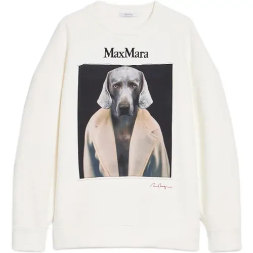 Sweater with Weimaraner Print , female, Sizes: XS, M, S - Max Mara - Modalova