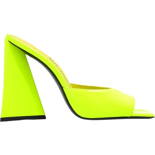 Neon Gelbe Devon Mules , Damen, Größe: 37 1/2 EU - The Attico - Modalova