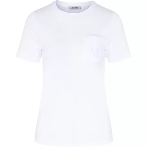 Weiße Baumwoll-T-Shirt , Damen, Größe: L - Max Mara - Modalova