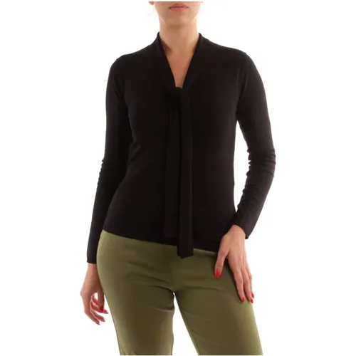 V-neck Sweater with Scarf , female, Sizes: L, S - Marella - Modalova