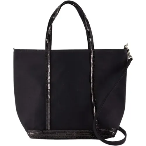 Schwarze Baumwoll Shopper Tasche mit Strass - Vanessa Bruno - Modalova