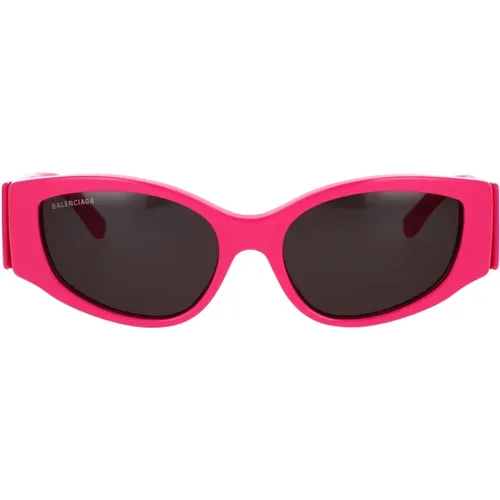 Statement Sonnenbrille Bb0258S 004,Fuchsia Rahmen Graue Linse Sonnenbrille - Balenciaga - Modalova