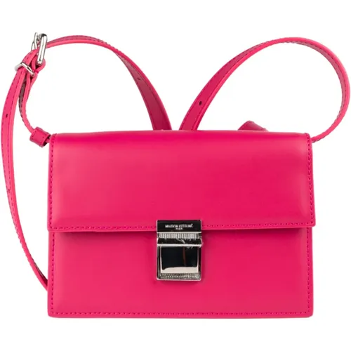 Mini Preppy Baguette Leder Tasche in Magenta , Damen, Größe: ONE Size - Maison Kitsuné - Modalova