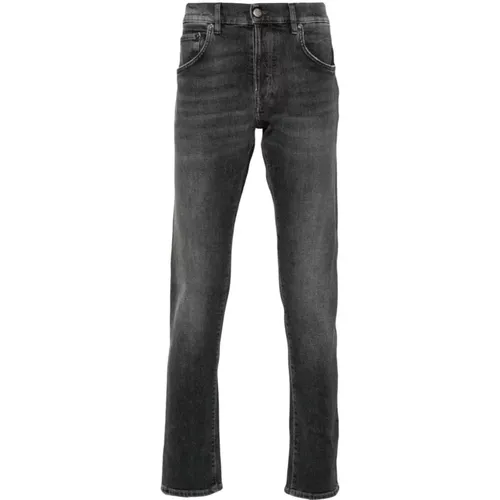 Schwarze Slim-fit Jeans mit Whiskering-Effekt , Herren, Größe: W36 - PT Torino - Modalova