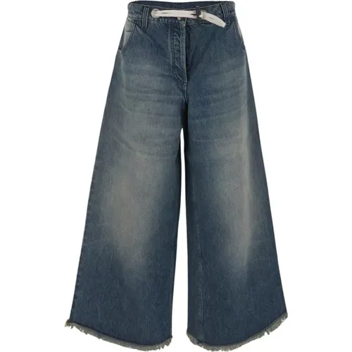 Jeans mit Fransen , Damen, Größe: L - Moncler - Modalova
