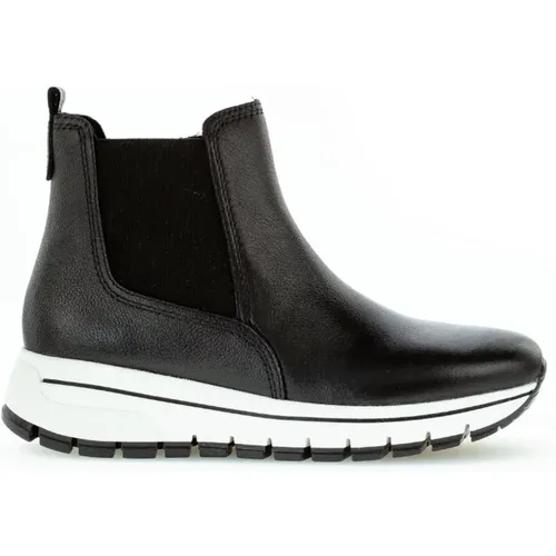 Schwarzer Leder Sneaker Boot , Damen, Größe: 39 EU - Gabor - Modalova