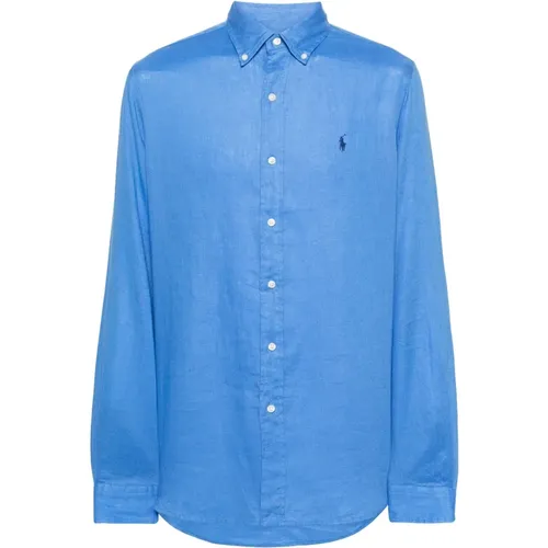 Embroidered Linen Shirt , male, Sizes: L, XL, 2XL - Ralph Lauren - Modalova