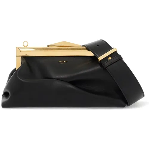 Diamond Frame Leather Clutch , female, Sizes: ONE SIZE - Jimmy Choo - Modalova