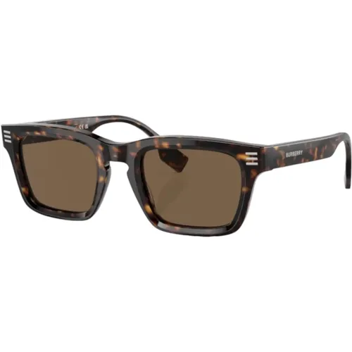 Dark Havana Square Sunglasses , male, Sizes: 51 MM - Burberry - Modalova