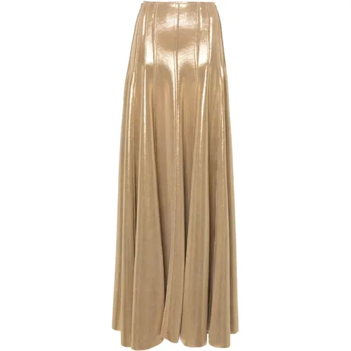 Golden Lamé A-Line Skirt , female, Sizes: M - Norma Kamali - Modalova