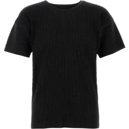 Stilvolles Schwarzes Polyester T-Shirt , Herren, Größe: L - Issey Miyake - Modalova