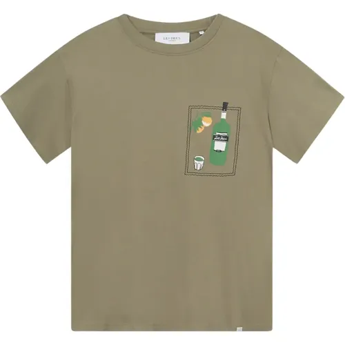 Lockerer Baumwoll-T-Shirt mit Druck , Herren, Größe: M - Les Deux - Modalova