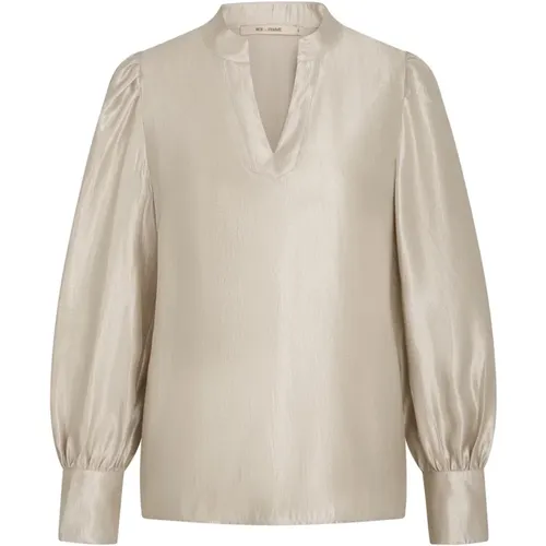 Elegant Blouse with Ruched Sleeves , female, Sizes: XL, M, L, XS, S, 2XL - RUE de Femme - Modalova