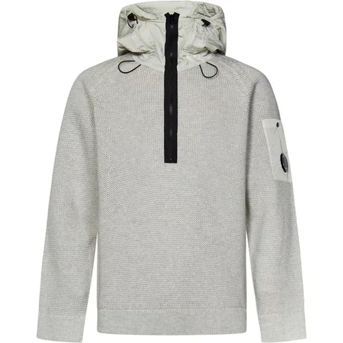 Sweater with Half Zip Eco-Chrome Hood , male, Sizes: L, S, M - C.P. Company - Modalova