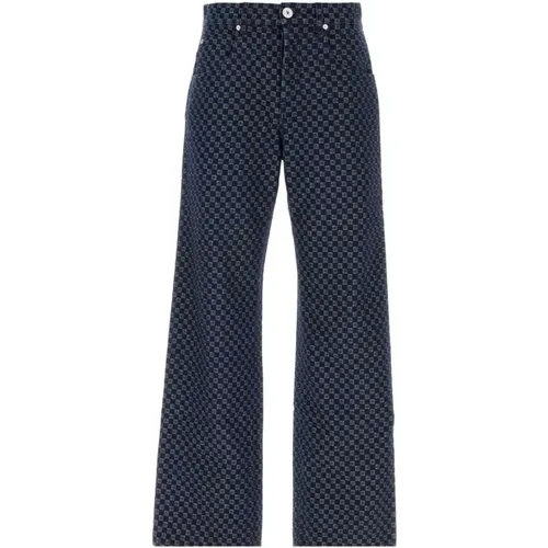 Bestickte Wide-Leg Denim Jeans , Herren, Größe: W33 - Balmain - Modalova