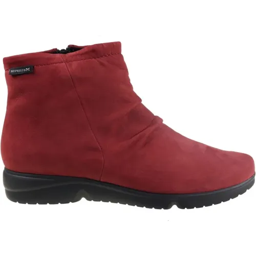 Roter Stiefelette mit Soft-Air Zwischensohle , Damen, Größe: 36 EU - mephisto - Modalova