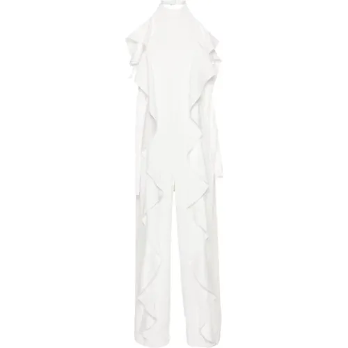 Weiße Halterneck-Kleid mit Drapiertem Detail - alberta ferretti - Modalova