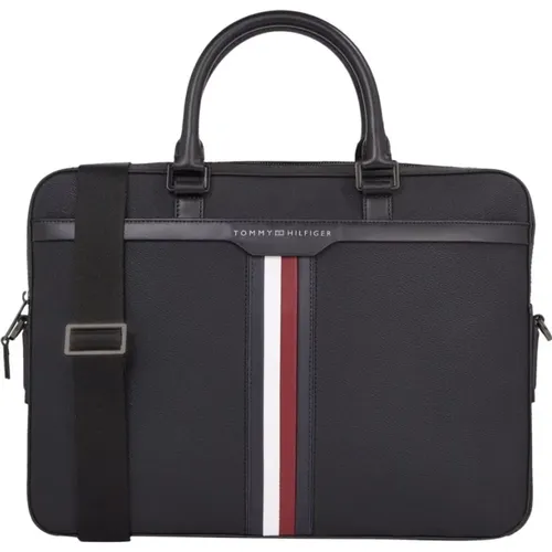 Coated Canvas Laptop Bag , male, Sizes: ONE SIZE - Tommy Hilfiger - Modalova