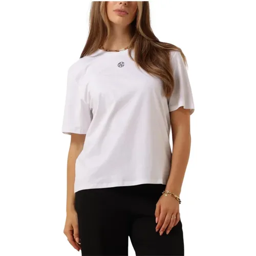 Icon Tee Weißes Casual T-Shirt , Damen, Größe: M/L - moss copenhagen - Modalova