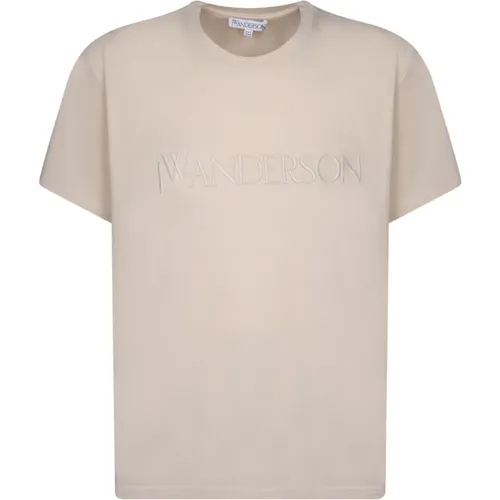 Besticktes Logo Baumwoll T-Shirt , Herren, Größe: M - JW Anderson - Modalova