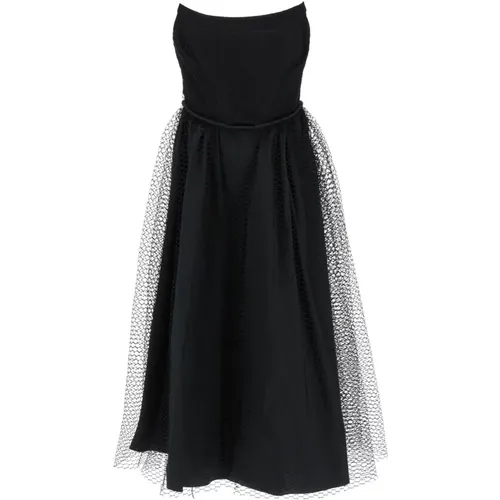 Mesh Bustier Kleid mit Fit-and-Flare Silhouette , Damen, Größe: S - 19:13 Dresscode - Modalova