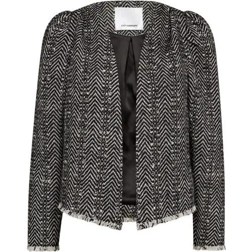 Schwarzer Boucle Jackenblazer Stilvoll , Damen, Größe: XS - Co'Couture - Modalova