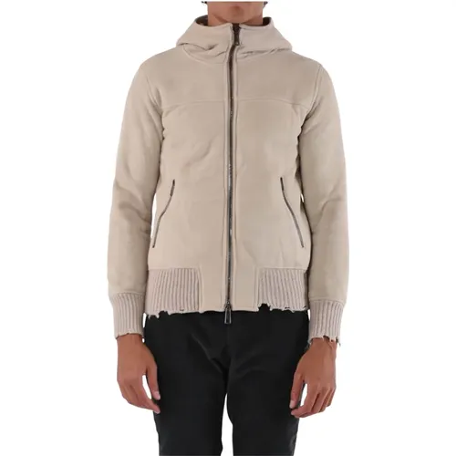Leather Jacket with Shearling Lining , male, Sizes: XL - Giorgio Brato - Modalova