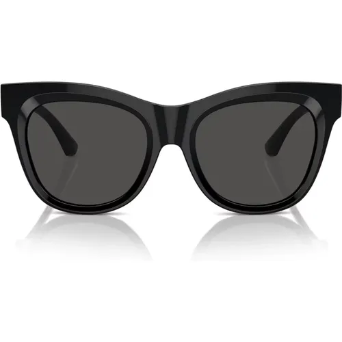 Quadratische Schwarze Sonnenbrille Dunkelgraue Gläser - Burberry - Modalova
