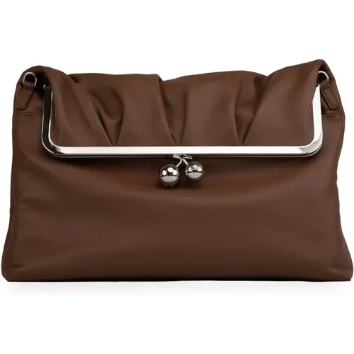 Leather Foldable Clutch Bag , female, Sizes: ONE SIZE - Max Mara Weekend - Modalova